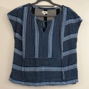 Lou & Grey Stripe Baja Style Pullover Top XS EUC
